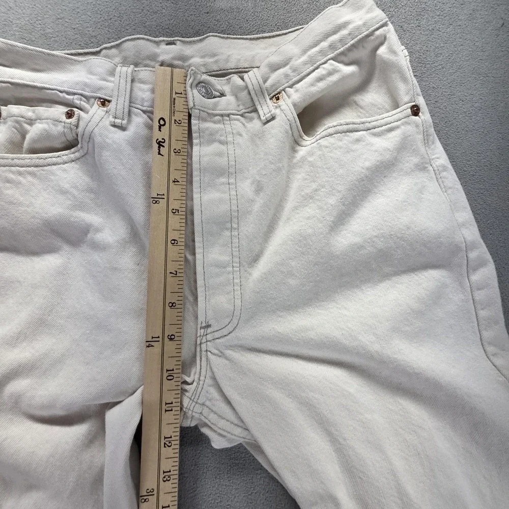 Vintage Levis 501 Jeans Mens White Straight Button Fly USA 90s Fits 28x30